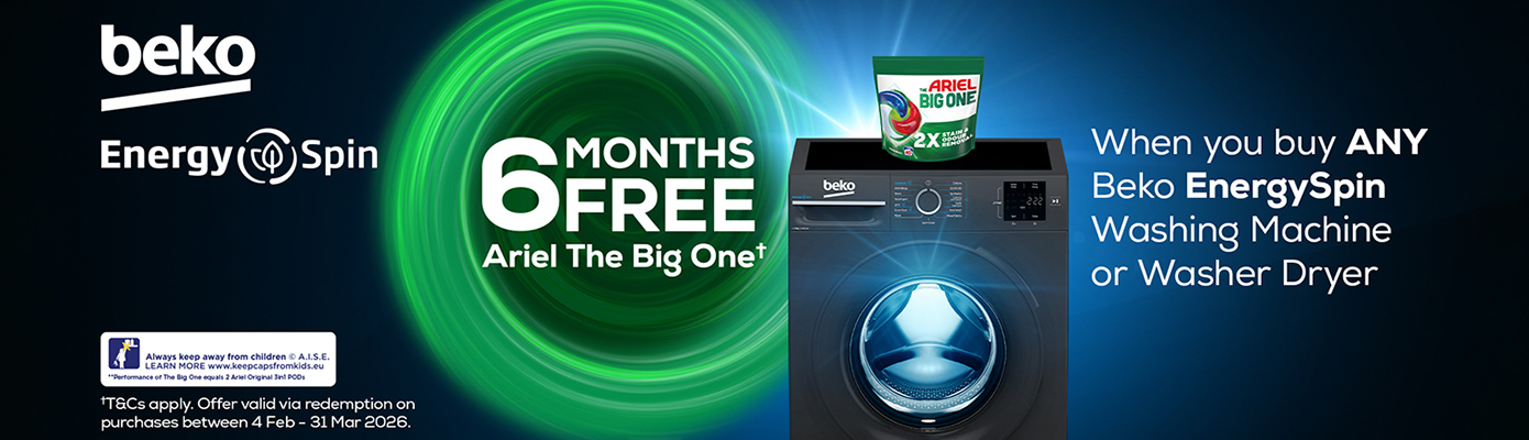 Beko Claim 6 months free Ariel Pods