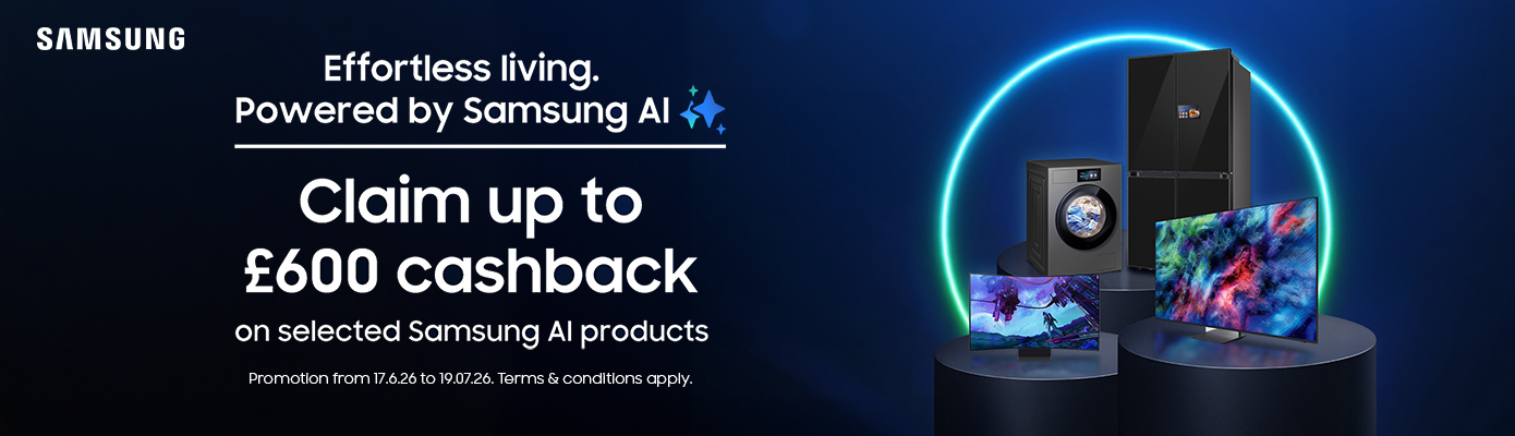 Samsung Claim up to £600 cashback on Ai 2026