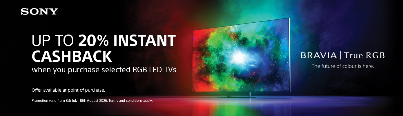 Sony up to 20% RGB TV Cashback july 2026