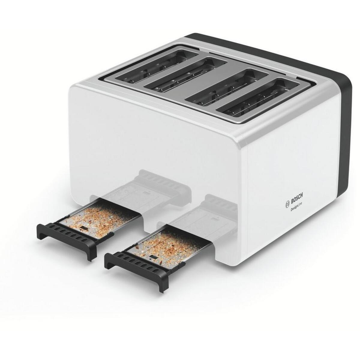 Bosch TAT5P441GB 4 Slice Toaster, White