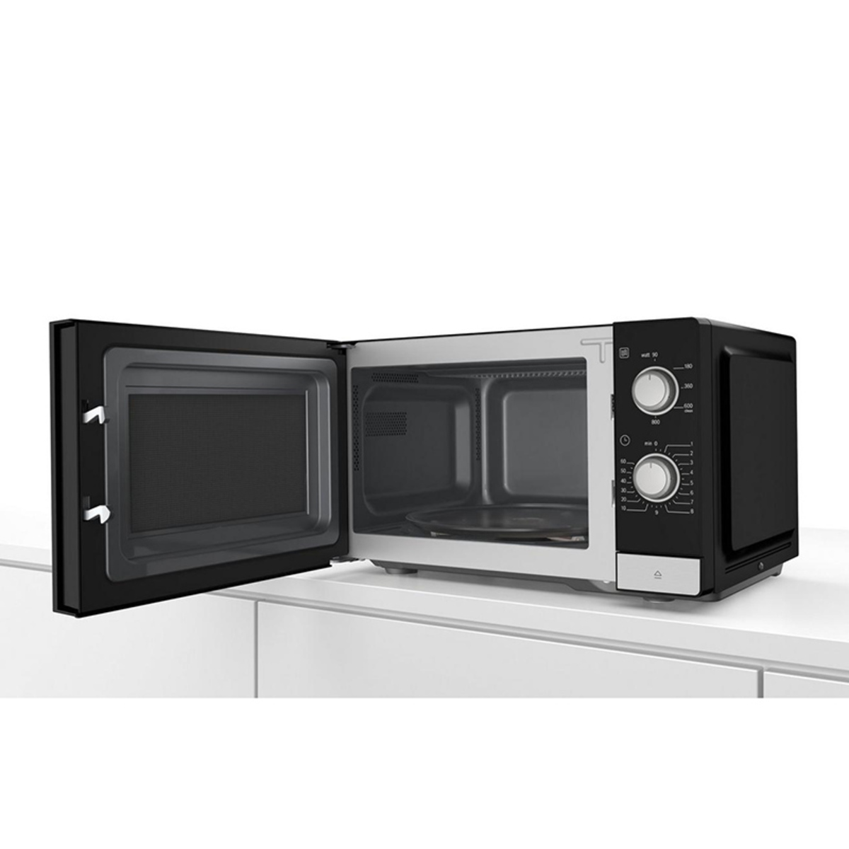 Bosch FFL020MS2B 800w 20 Litres Solo Microwave Oven, Black/Stainless