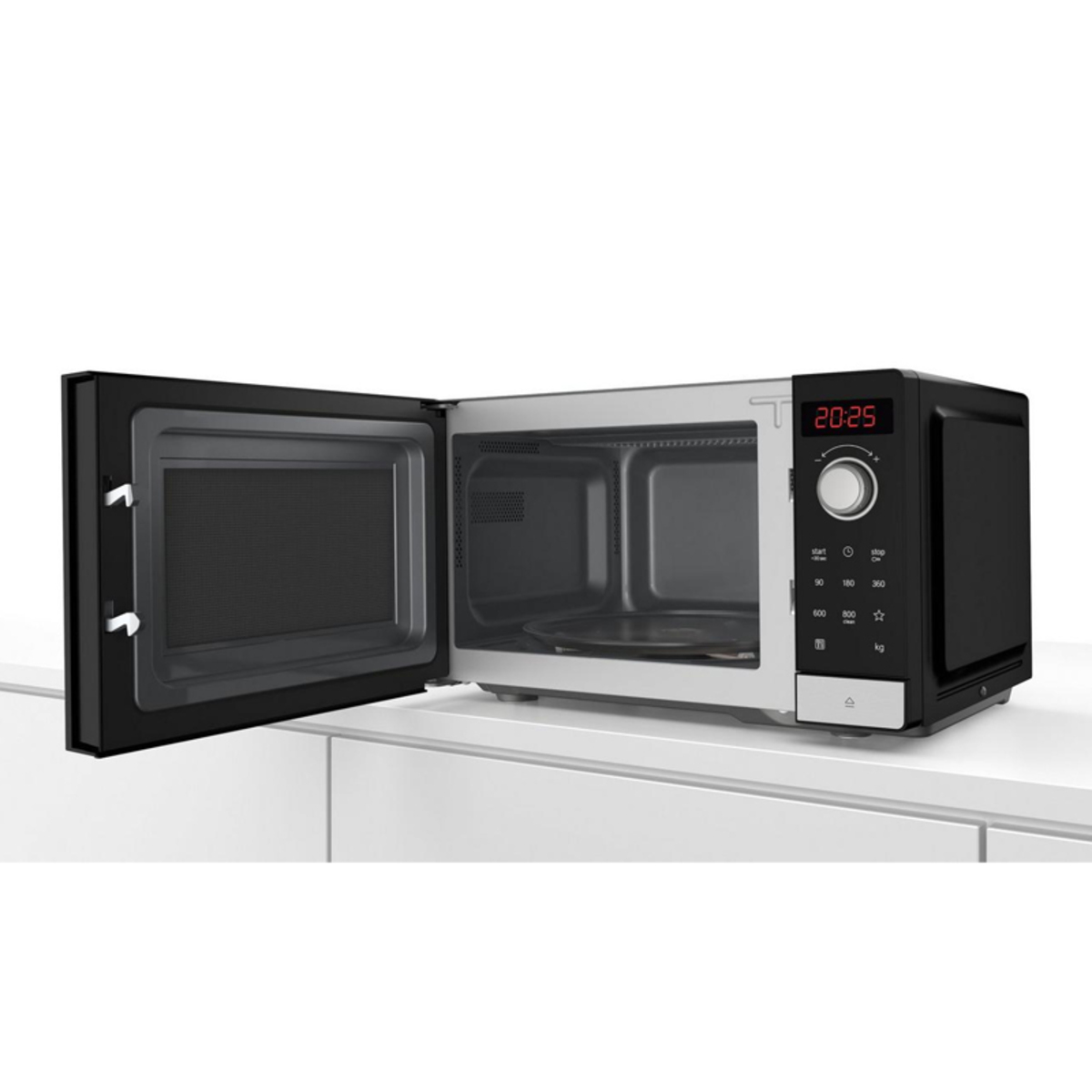 Bosch FFL023MS2B 800w 20 Litres Solo Microwave Oven, Black/Stainless