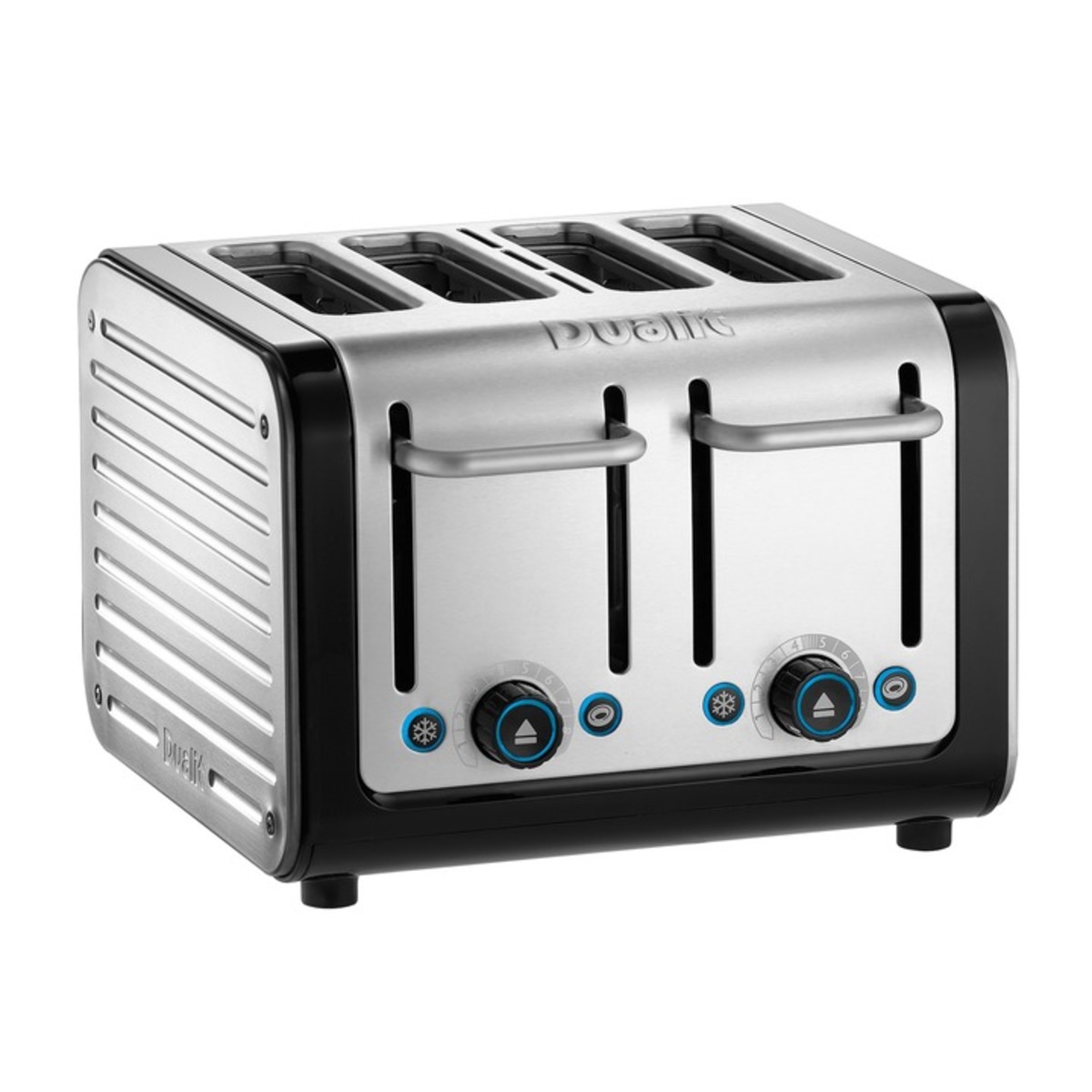 Dualit 46505 ARCHITECT 4 Slot Toaster, Black/Stainless Steel