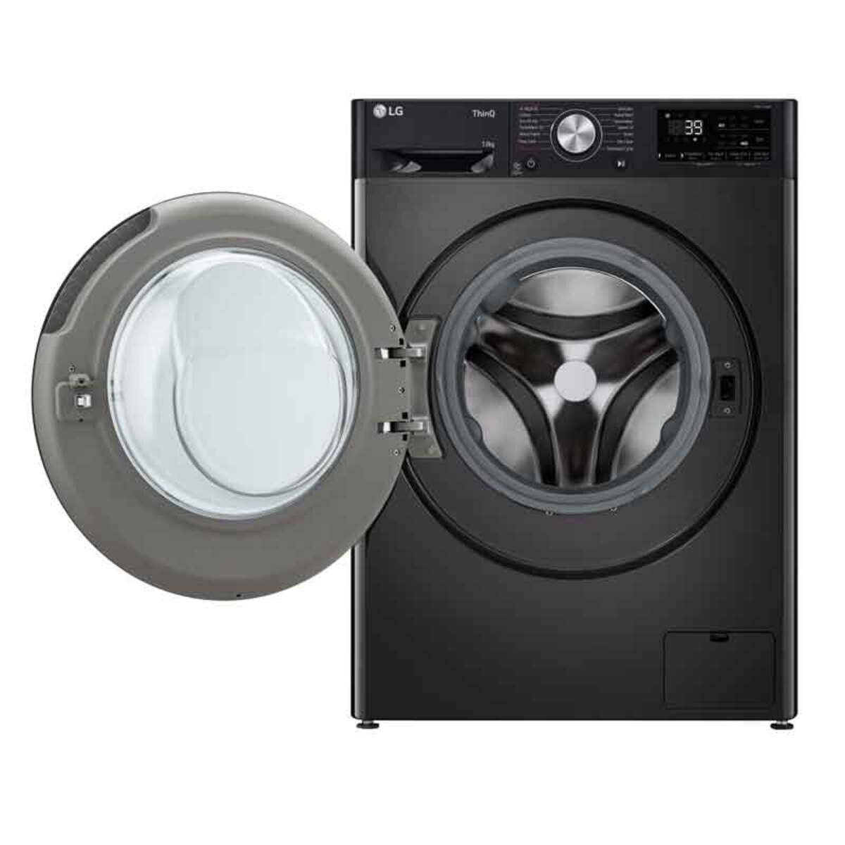 LG F4Y711BBTN1 A Rated 11kg 1400 RPM Washing Machine, Black Metallic