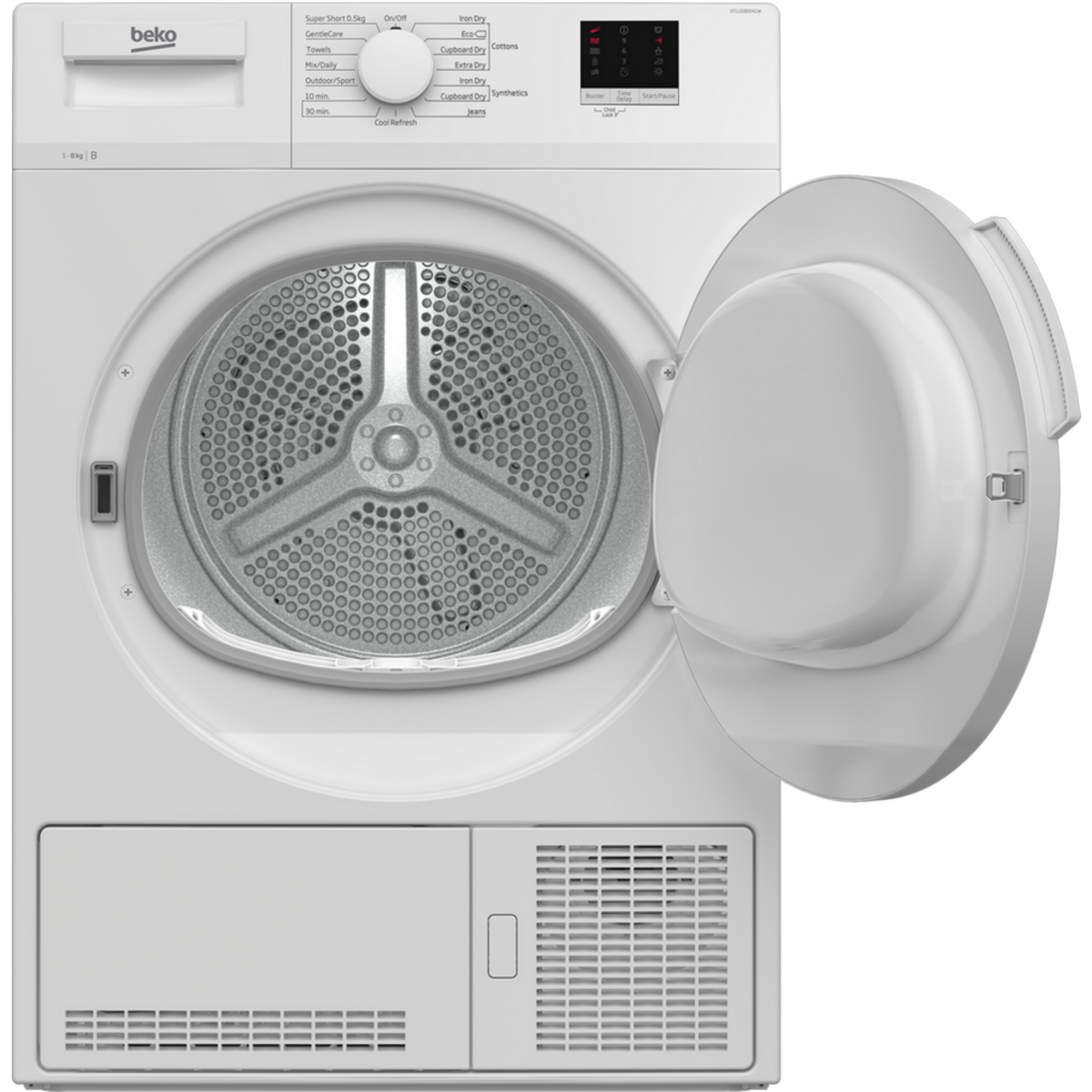 Beko DTLCE80041W B Rated 8kg Condenser Tumble Dryer White