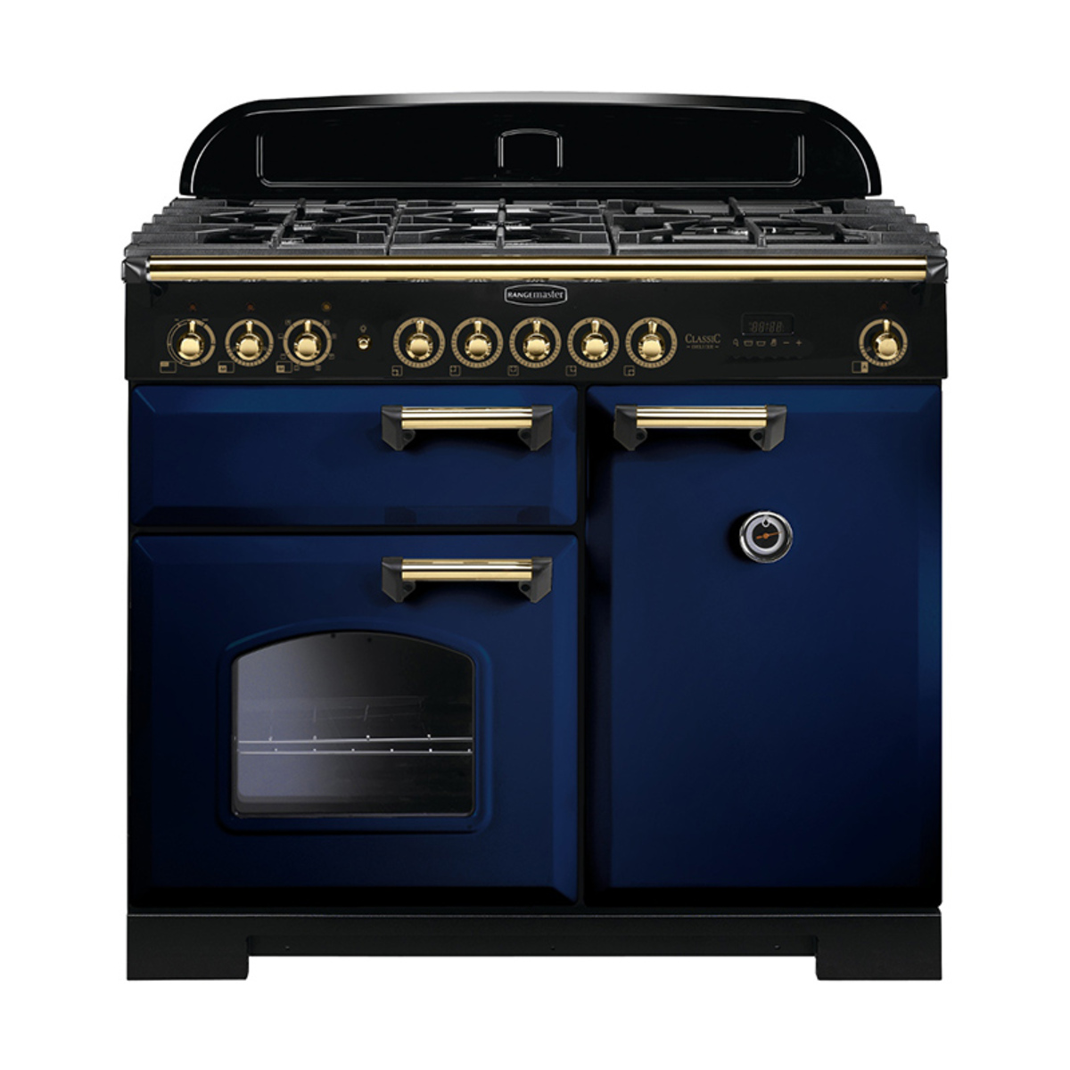 Rangemaster 113840 (CDL100DFFRB/B) CLASSIC DELUXE 100cm Dual Fuel Cooker