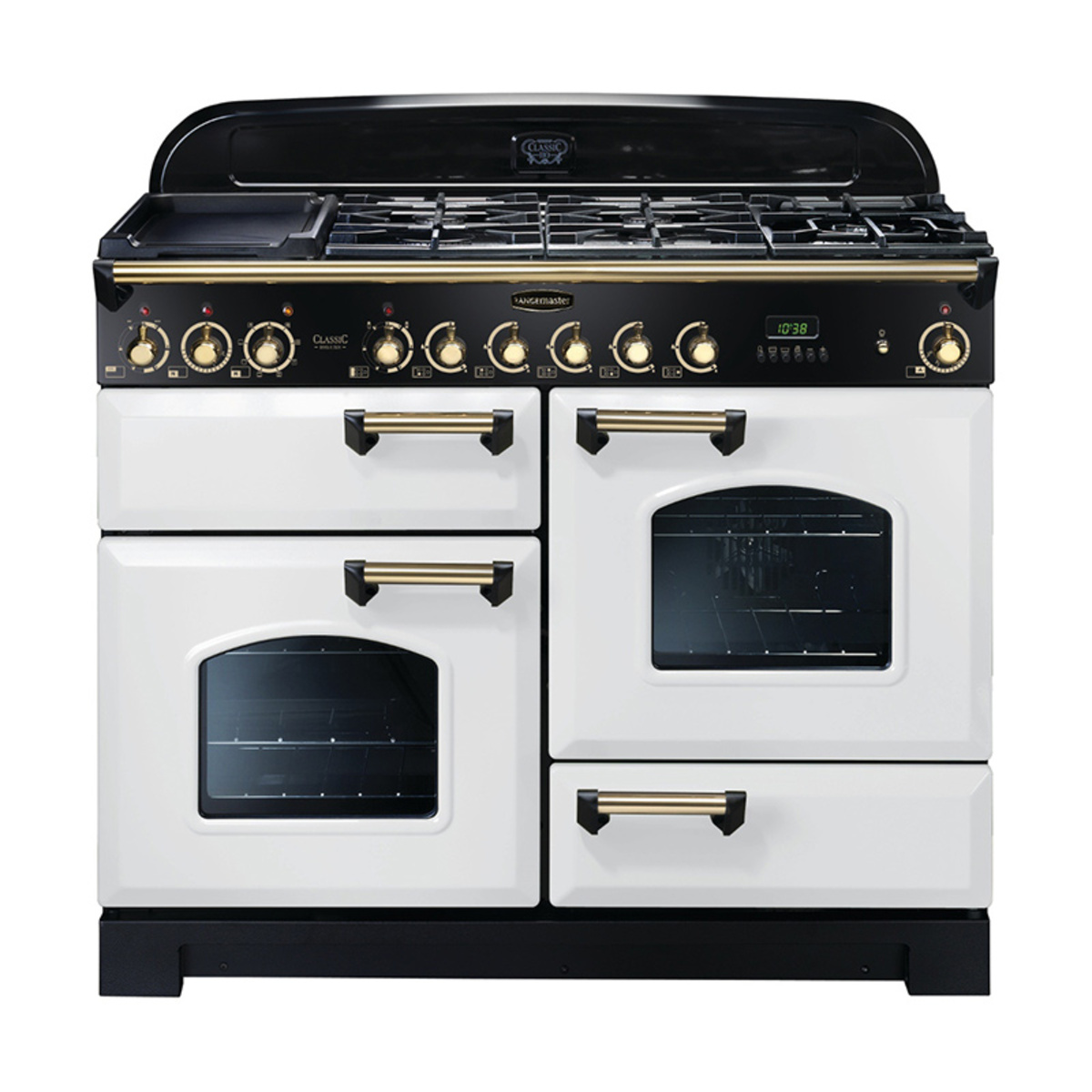 Rangemaster 112940 (CDL110DFFWH/B) CLASSIC DELUXE 110cm Dual Fuel Cooker in White/C