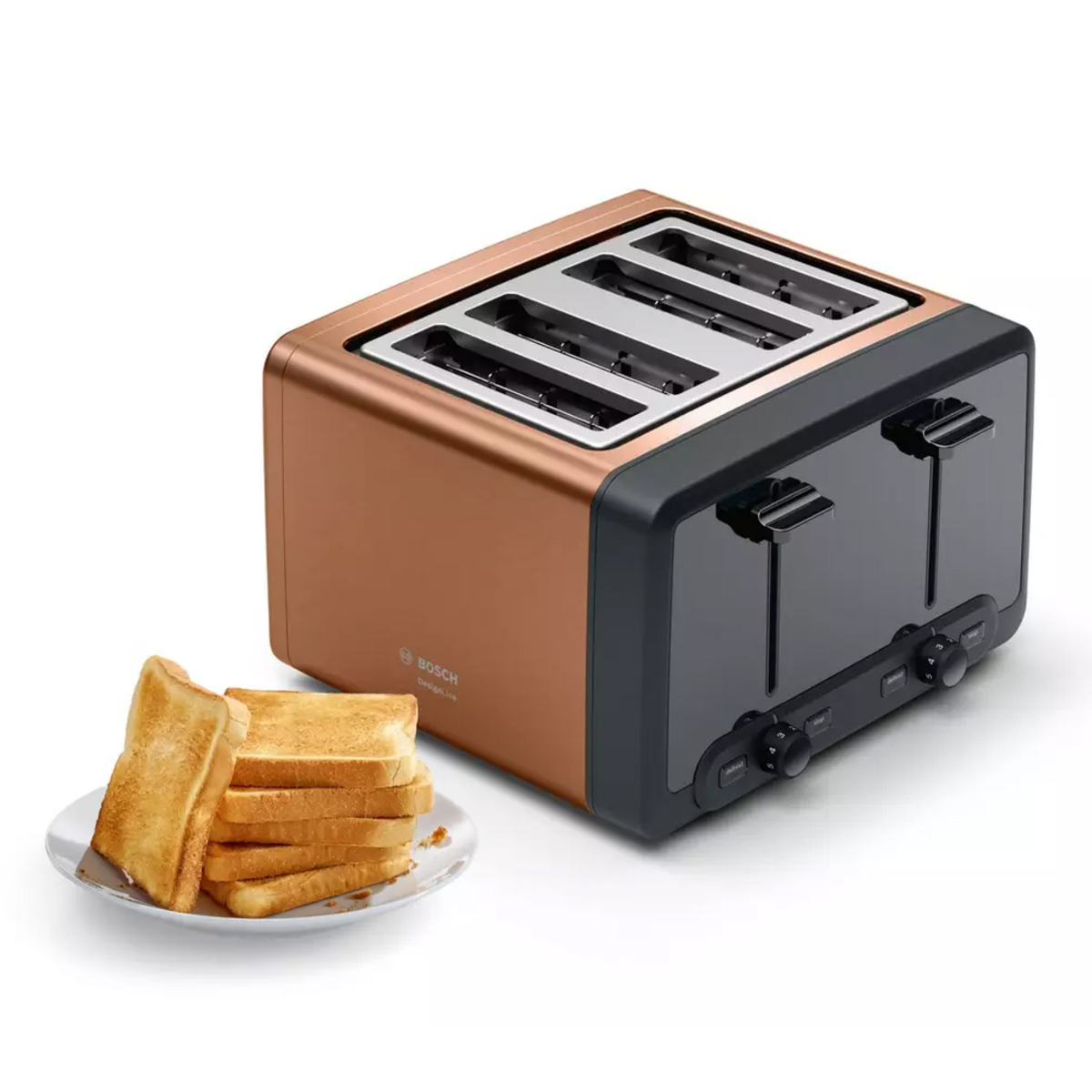 Bosch TAT4P449GB DesignLine 4 Slice Toaster in Copper