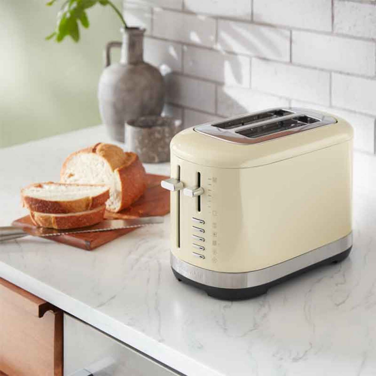 KitchenAid 5KMT2109BAC Manual Control 2 Slot Toaster &ndash; Almond Cream
