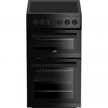50cm Electric Cooker with Double Oven, Black