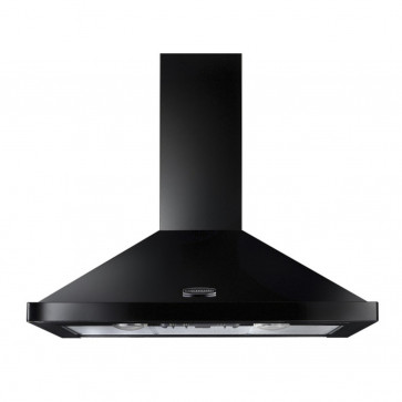 90cm Chimney Hood in Black with Chrome