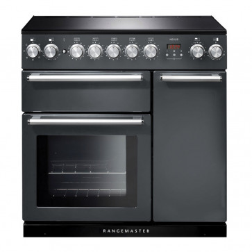 90cm Induction Range Cooker in Slate with Chrome Trim