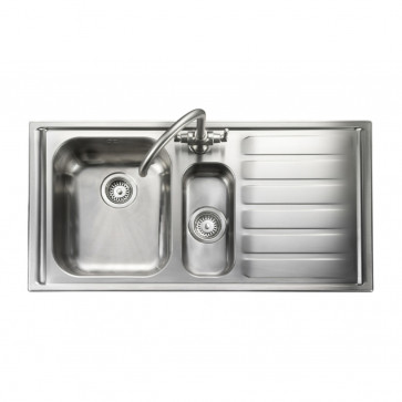 Manhattan Stainless Steel Inset Sink 1.5 Bowl, Polished