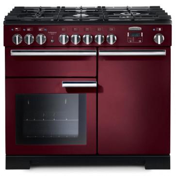 PROFESSIONAL DELUXE 100cm Dual Fuel Cooker, Cranberry