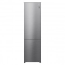 C Rated 384L 60cm Tall Fridge Freezer, Shiny Steel