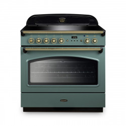 Classic FX 90cm Induction Cooker, Mineral Green, Brass