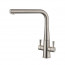 Conical Dual Lever Monobloc Tap - Brushed finish