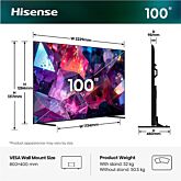 Hisense 100E7STUK PRO 100" Hi-QLED 144Hz 4K Ultra HD AI Smart TV - Charcoal Grey