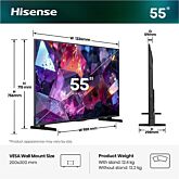 Hisense 55E7STUK PRO 55" Hi-Qled 144Hz 4K Ultra HD Ai Smart TV - Charcoal Grey