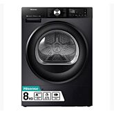 Hisense DH3S802BB3 3S Series Wifi-Enabled 8Kg Heat Pump Tumble Dryer - Black