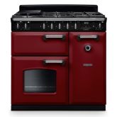 Rangemaster CL90DFPBOR/CM1 Classic 90cm Dual Fuel Cooker, Bordeaux/Chrome (2025)