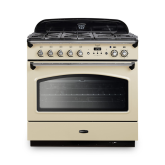 Rangemaster CLAS90FXDFFCR/C Classic FX 90cm Dual Fuel Cooker, Cream, Chrome Trim