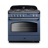 Rangemaster CLAS90FXDFFSB/C Classic FX 90cm Dual Fuel Cooker, Stone Blue, Chrome