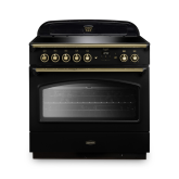 Rangemaster CLAS90FXEIBL/B Classic FX 90cm Induction Cooker, Black, Brass