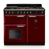 Rangemaster CLDL100DFPBOR/AB1 Classic Deluxe 100cm Dual Fuel Bordeaux/Antique Brass