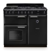 Rangemaster CLDL100DFPCBL/CM1 Classic Deluxe 100cm Dual Fuel Charcoal Black/Chrome