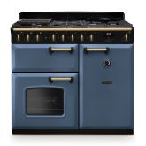 Rangemaster CLDL100DFPSTB/AB1 Classic Deluxe 100cm Dual Fuel Stone Blue/Antique Brass