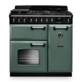 Rangemaster CLDL90DFPMGR/CM1 Classic Deluxe 90cm Dual Fuel Mineral Green/Chrome