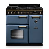 Rangemaster CLDL90DFPSTB/AB1 Classic Deluxe 90cm Dual Fuel Stone Blue/Antique Brass