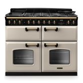 Rangemaster CLDLB110DFPPCR/AB1 Classic Deluxe 110cm BC Dual Fuel Pale Cream/Antique Brass