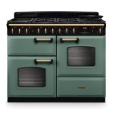 Rangemaster CLDLO110DFPMGR/AB1 Classic Deluxe 110cm OC Dual Fuel Mineral Green/Antique Brass