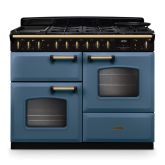 Rangemaster CLDLO110DFPSTB/AB1 Classic Deluxe 110cm OC Dual Fuel Stone Blue/Antique Brass