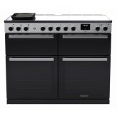 Rangemaster EDDLB110EIGBLK/CM1 Edge Deluxe 110cm Induction Range Cooker Black Glass/Chrome