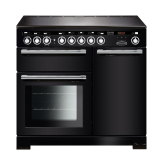 Rangemaster EDL100EIBL/C (117340) Encore Deluxe 100cm IND Range Cooker, Black/Chrome