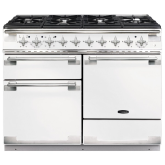 Rangemaster ELS110DFFWH Elise 110cm Dual Fuel Range Cooker, White/Chrome
