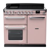 Rangemaster ESDL100EIPPPK/CM1 Estel Deluxe 100cm Induction Range Cooker, Pale Pink/Chrome