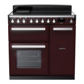 Rangemaster ESDL90EIPBOR/CM1 Estel Deluxe 90cm Induction Range Cooker, Bordeaux/Chrome
