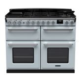 Rangemaster ESDLB110DFPMSB/CM1 Estel Deluxe 110cm BC Dual Fuel Range Cooker, Misty Blue/Chrome