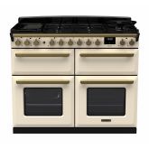 Rangemaster ESDLB110DFPPCR/AB1 Estel Deluxe 110cm BC Dual Fuel Range Cooker, Pale Cream/Antique Bras