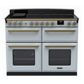 Rangemaster ESDLB110EIPMSB/AB1 Estel Deluxe 110cm BC Induction Range Cooker, Misty Blue/Antique Bras