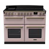 Rangemaster ESDLB110EIPPPK/AB1 Estel Deluxe 110cm BC Induction Range Cooker, Pale Pink/Antique Brass