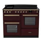 Rangemaster ESDLO110EIPBOR/AB1 Estel Deluxe 110cm Induction Range Cooker, Bordeaux/Antique Brass