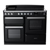 Rangemaster ESDLO110EIPGBL/CM1 Estel Deluxe 110cm Induction Range Cooker, Black/Chrome