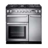Rangemaster 106130 (NEX90DFFSS/C) NEXUS 90cm Dual Fuel Range Cooker, Stainless St /Chrome