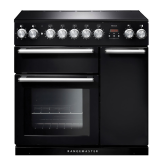 Rangemaster NEX90EIBLC (104820) 90cm Induction Range Cooker in Black with Chrome Trim