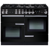 Rangemaster PROP110NGFGB/C PROFESSIONAL PLUS 110cm Gas Range Cooker, Black